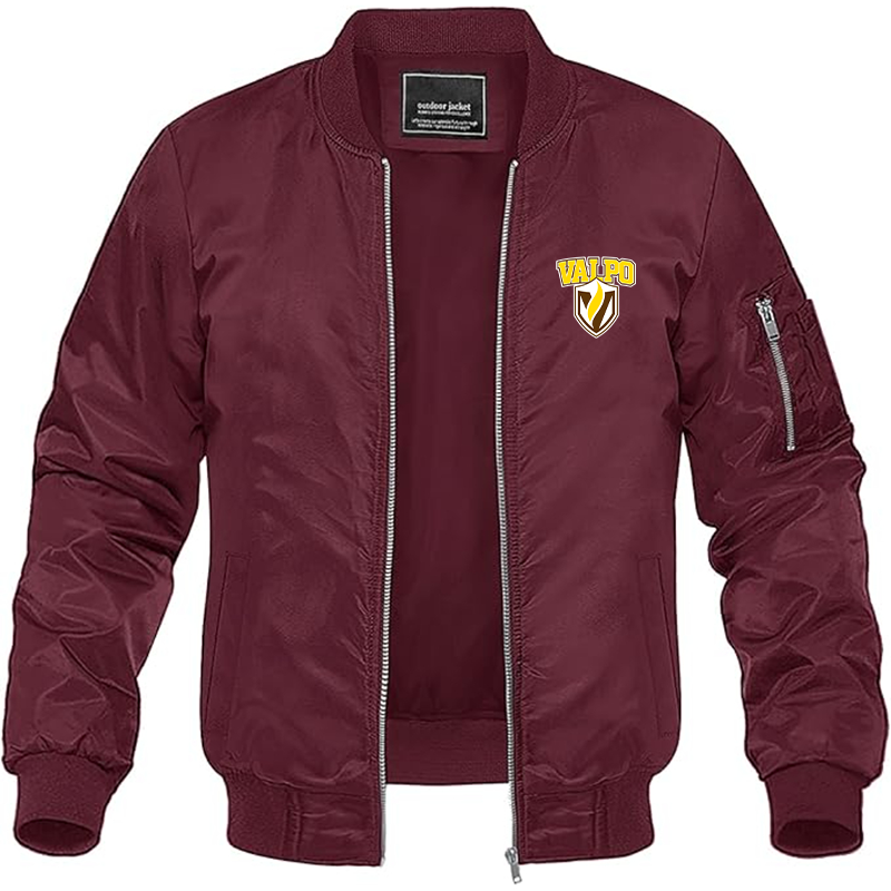 Men's Valparaiso Crusaders  Lightweight Bomber Jacket Windbreaker Softshell Varsity Jacket Coat